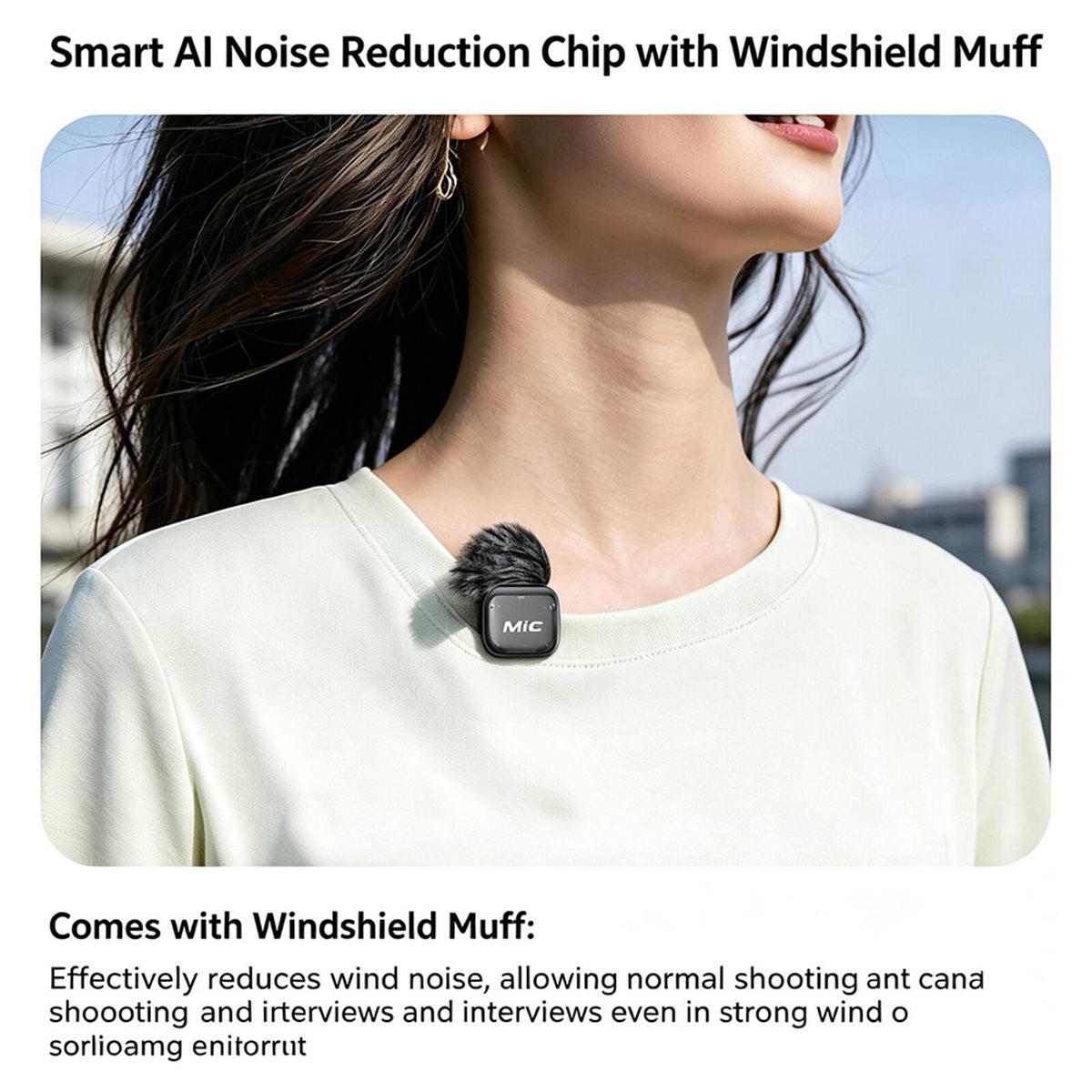 Power Tools Ai - (A99Z] Wireless Lavalier Microphone, AI Noise