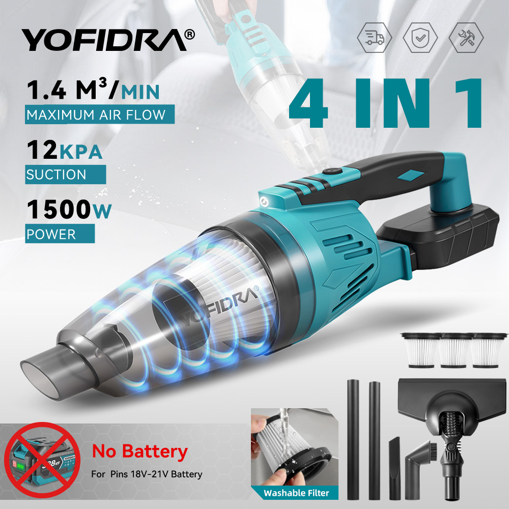 Power Tools Automotive - YOFIDRA 1500W 12KPA Electric Vacuum Cleaner