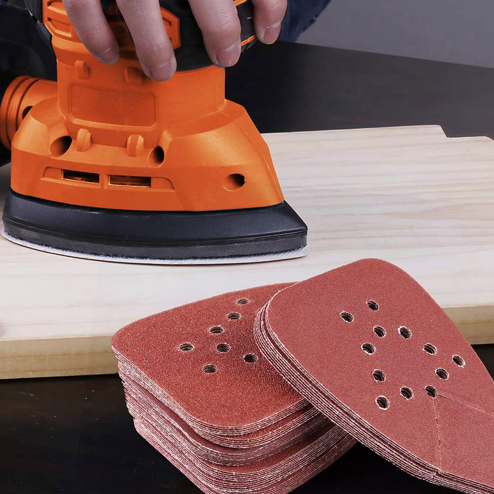 Detail Sander Corner - Triangle 12-Hole Sandpaper 135x98mm, Hook &