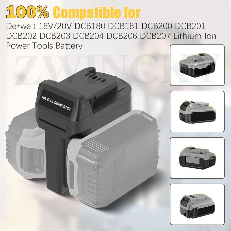 ZWINCKY Battery Adapter for De - огляд і ціна Power Tools Milwaukee