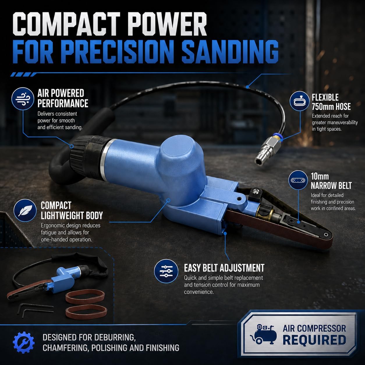 WILIN Pneumatic Finger Belt Sa - огляд і ціна Detail Sander Corner
