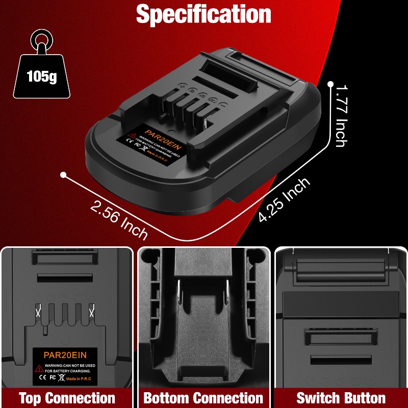 HAKSINKY PAR20EIN Power Tool B - огляд і ціна Power Tools Battery Adapter