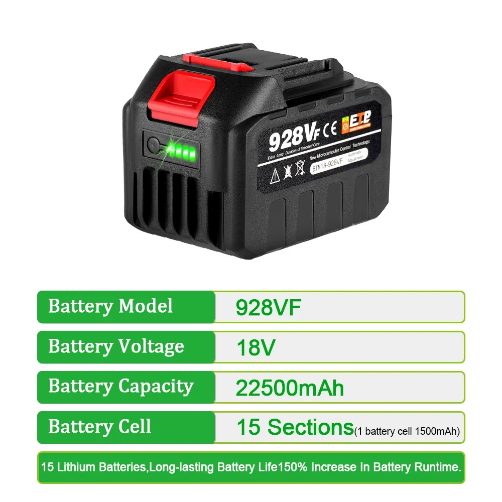 18V 388VF Battery 22500mah 150 - огляд і ціна Power Tools Universal Battery