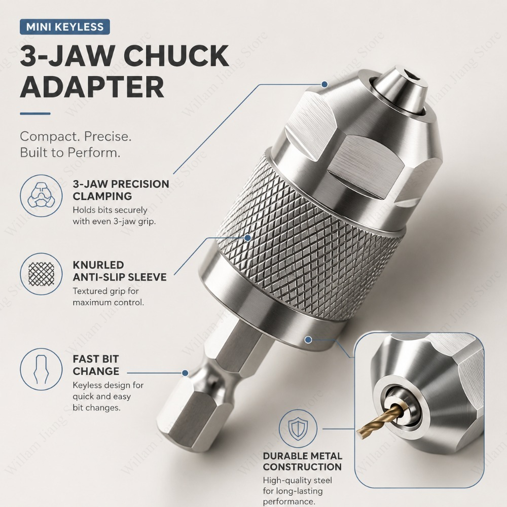 3 Jaw Drill Chuck Adapter with - огляд і ціна Power Z Tools